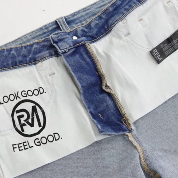 Tummy Control Jeans! RFM Cross Button Ankle Crop Slim Straight - Picture 3 of 4
